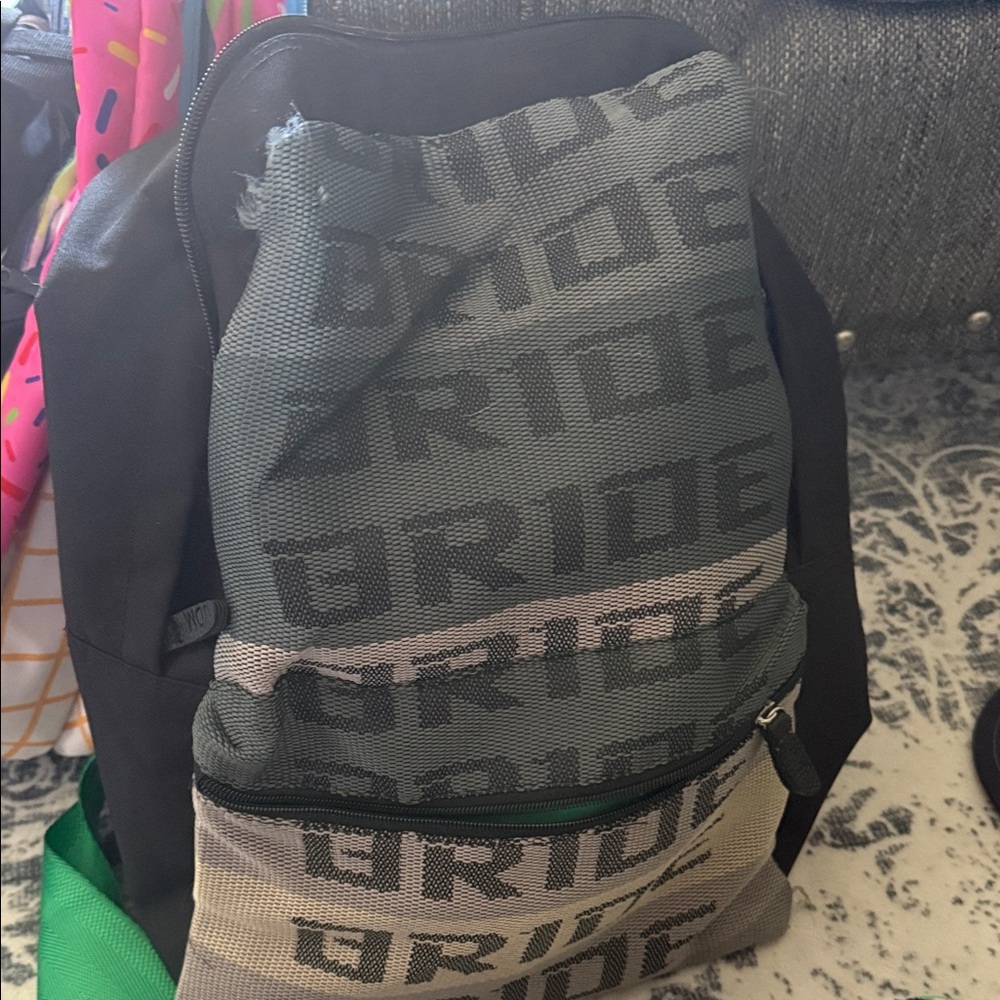 Kids Branded Gray and Black Backpack